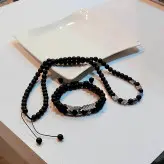 ست گردنبند و دستبند اسپرت مردانه اونیکس و حدید نقره ای اکسسوری دستساز رنگ ثابت