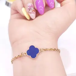 دستبند زنانه ونکلیف و زنجیر دیپلمات استیل زیورآلات دستساز رنگ ثابت دخترانه