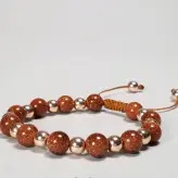 دستبند سنگ دلربا و حدید طلایی زیورآلات دستساز رنگ ثابت زنانه مردانه