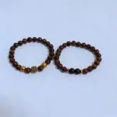 ست دستبند مردانه سنگ چشم شاهین و حدید و اونیکس و گوی سوارسکی اکسسوری پسرانه