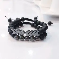 دستبند ست اونیکس مشکی و حدید اسپرت مردانه اکسسوری ارسال رایگان