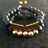 دستبند ست اونیکس مشکی و حدید اسپرت مردانه اکسسوری ارسال رایگان