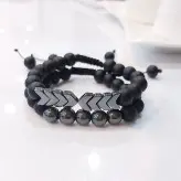 دستبند ست اونیکس مشکی و حدید اسپرت مردانه اکسسوری ارسال رایگان