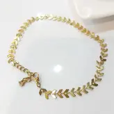 پابند ( خلخال) زنانه استیل رنگ ثابت طرح گندم زیورآلات دستساز دخترانه