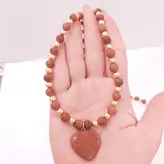 ست گردنبند و دستبند سنگ دلربا رنگ ثابت زنانه