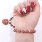 ست گردنبند و دستبند سنگ دلربا رنگ ثابت زنانه