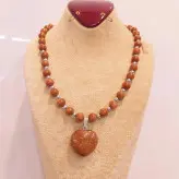 ست گردنبند و دستبند سنگ دلربا رنگ ثابت زنانه