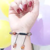 دستبند سنگ عقیق و گوی سوارسکی رنگ ثابت دست ساز اکسسوری زنانه مردانه اسپرت