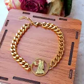 ست گردنبند و دستبند کارتیر ماه تولد استیل رنگ ثابت زنانه مردانه