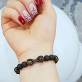 دستبند سنگ چشم ببر و لاوا و پنجه عقاب و رینگ های سوارسکی رنگ ثابت اکسسوری دستساز مردانه پسرانه