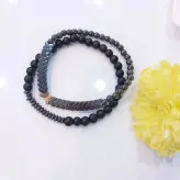 ست دستبند مردانه سنگ حدید فلشی و واشری و اونیکس اکسسوری دستساز رنگ ثابت