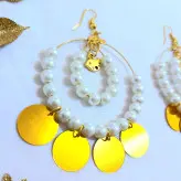 گوشواره مرواریدی گرد دو ردیفه با آویز مرغ آمین اکسسوری دستساز زنانه دخترانه