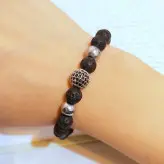 دستبند مردانه لاوا و گوی سوارسکی اکسسوری دستساز رنگ ثابت پسرانه