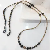 بند عینک کریستال و منجوق و خرجکارهای برنزی