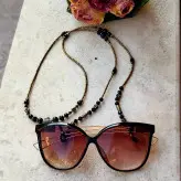 بند عینک کریستال و منجوق و خرجکارهای برنزی