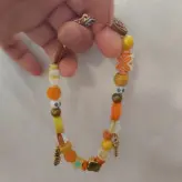 گردنبند دخترانه اکسسوری دخترونه بچه گانه نارنجی پرنسسی