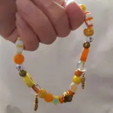 گردنبند دخترانه اکسسوری دخترونه بچه گانه نارنجی پرنسسی