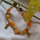 گردنبند دخترانه اکسسوری دخترونه بچه گانه نارنجی پرنسسی