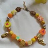 گردنبند دخترانه اکسسوری دخترونه بچه گانه نارنجی پرنسسی