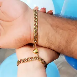 ست دستبند دوستی کارتیر با مگنت قلب نقره ای زیورآلات رنگ ثابت زنانه مردانه