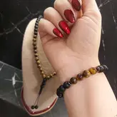 ست گردنبند و دستبند اونیکس و سنگ چشم ببر مردانه اکسسوری اسپرت پسرانه