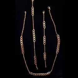 سرویس نیم ست استیل کارتیر گردنبند دستبند پابند رنگ ثابت ارسال رایگان اکسسوری دستساز زنانه دخترانه