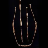 سرویس نیم ست استیل کارتیر گردنبند دستبند پابند رنگ ثابت ارسال رایگان اکسسوری دستساز زنانه دخترانه