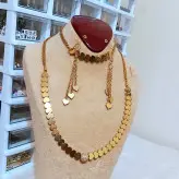 سرویس ست سنگ حدید قلب طلایی رنگ ثابت ارسال رایگان اکسسوری دست ساز زنانه دخترانه