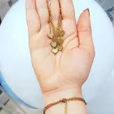 سرویس ست سنگ حدید قلب طلایی رنگ ثابت ارسال رایگان اکسسوری دست ساز زنانه دخترانه