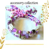 دستبند فنری چند دور بنفش اکسسوری زیورآلات خاص دست ساز زنانه دخترانه