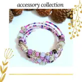 دستبند فنری چند دور بنفش اکسسوری زیورآلات خاص دست ساز زنانه دخترانه