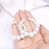 گوشواره مرواریدی گرد زیورآلات اکسسوری