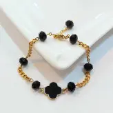 دستبند کریستال با پلاک ونکلیف و زنجیر استیل رنگ ثابت زیورآلات دستساز زنانه دخترانه