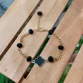 دستبند کریستال با پلاک ونکلیف و زنجیر استیل رنگ ثابت زیورآلات دستساز زنانه دخترانه