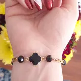 دستبند کریستال با پلاک ونکلیف و زنجیر استیل رنگ ثابت زیورآلات دستساز زنانه دخترانه