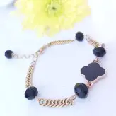 دستبند کریستال با پلاک ونکلیف و زنجیر استیل رنگ ثابت زیورآلات دستساز زنانه دخترانه