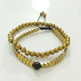 ست دستبند سنگ حدید طلایی زیورآلات زنانه و مردانه رنگ ثابت