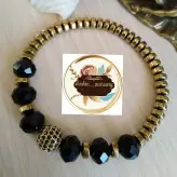 دستبند حدید و کریستال و گوی سوارسکی نگین دار اکسسوری دستساز رنگ ثابت زنانه