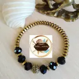 دستبند حدید و کریستال و گوی سوارسکی نگین دار اکسسوری دستساز رنگ ثابت زنانه