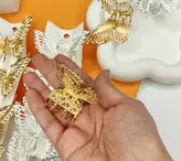 کلیپس مجلسی پروانه فلزی رنگ ثابت طلایی و نقره ای