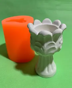 قالب سیلیکونی مدل جا شمعی پایه دار سنبل