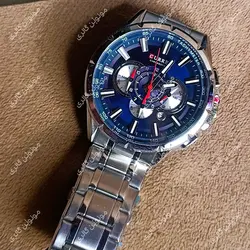 ساعت مچی مردانه کارن 8363 نقره ای-آبی (کورن CURREN) پسرانه زنانه دخترانه هوشمند اسپرت دیجیتال سه موتوره