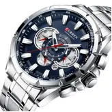 ساعت مچی مردانه کارن 8363 نقره ای-آبی (کورن CURREN) پسرانه زنانه دخترانه هوشمند اسپرت دیجیتال سه موتوره