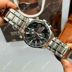 ساعت مچی مردانه کارن 8351 نقره ای-مشکی (کورن CURREN) پسرانه زنانه دخترانه هوشمند اسپرت دیجیتال سه موتوره