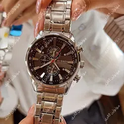 ساعت مچی مردانه کارن 8351 نقره ای-مشکی (کورن CURREN) پسرانه زنانه دخترانه هوشمند اسپرت دیجیتال سه موتوره