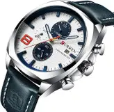 ساعت مچی مردانه کارن 8324 سرمه ای-سفید (کورن CURREN) پسرانه زنانه دخترانه هوشمند اسپرت دیجیتال سه موتوره