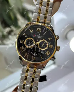 ساعت مچی مردانه کارن 8427 نقره ای-طلایی-مشکی (کورن CURREN) پسرانه زنانه دخترانه هوشمند اسپرت دیجیتال سه موتوره