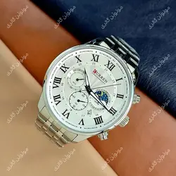 ساعت مچی مردانه کارن 8427 نقره ای-سفید (کورن CURREN) پسرانه زنانه دخترانه هوشمند اسپرت دیجیتال سه موتوره
