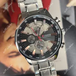 ساعت مچی مردانه کارن 8351 نقره ای-نسکافه ای (کورن CURREN) پسرانه زنانه دخترانه هوشمند اسپرت دیجیتال سه موتوره