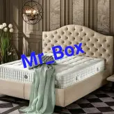 تختخواب باکس هتلی ثابت سایز 180 دوتیکه لبه دار با تاج تخت خواب بدون تشک